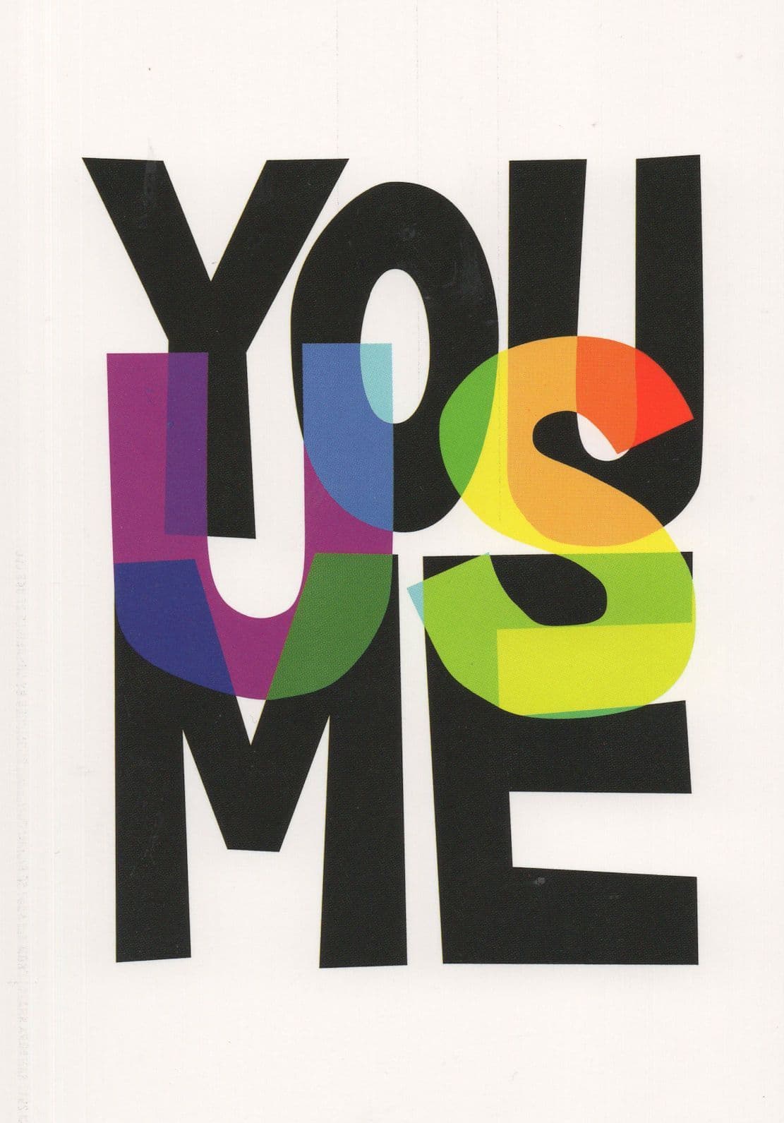 You Us & Me Human Rights Equality LGBT Anti Racism Postcard