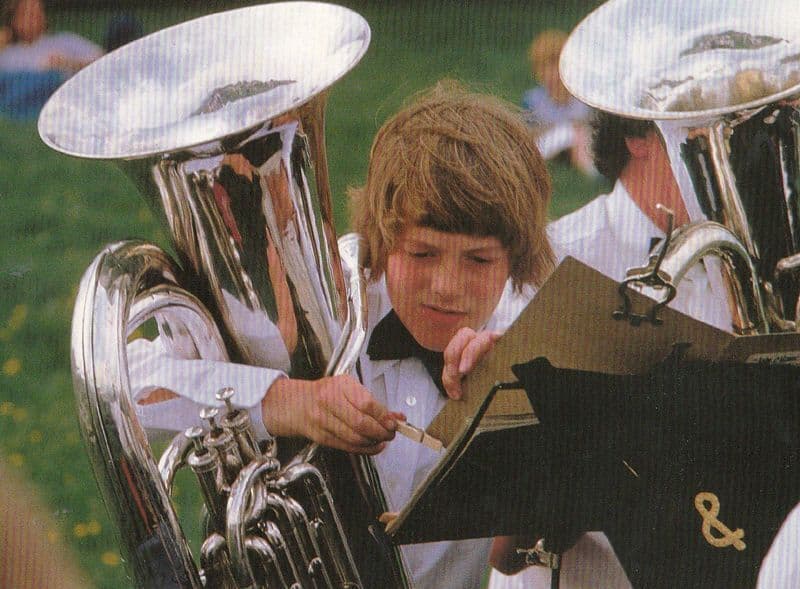Young Child Brass Band Trumpet Player Yorkshire Dales Postcard