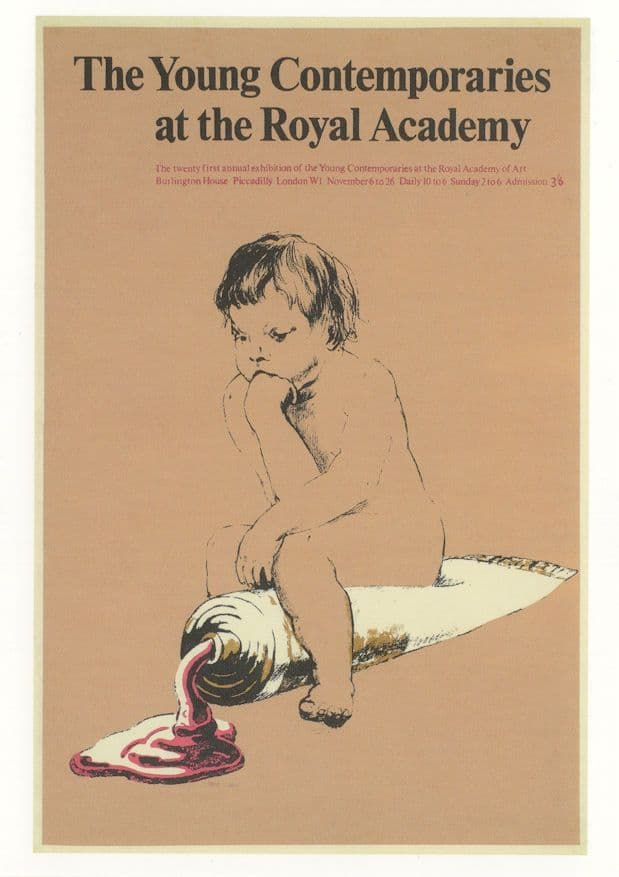 Young Contemporary Artist Children 1970 Art Gallery Exhibition Postcard