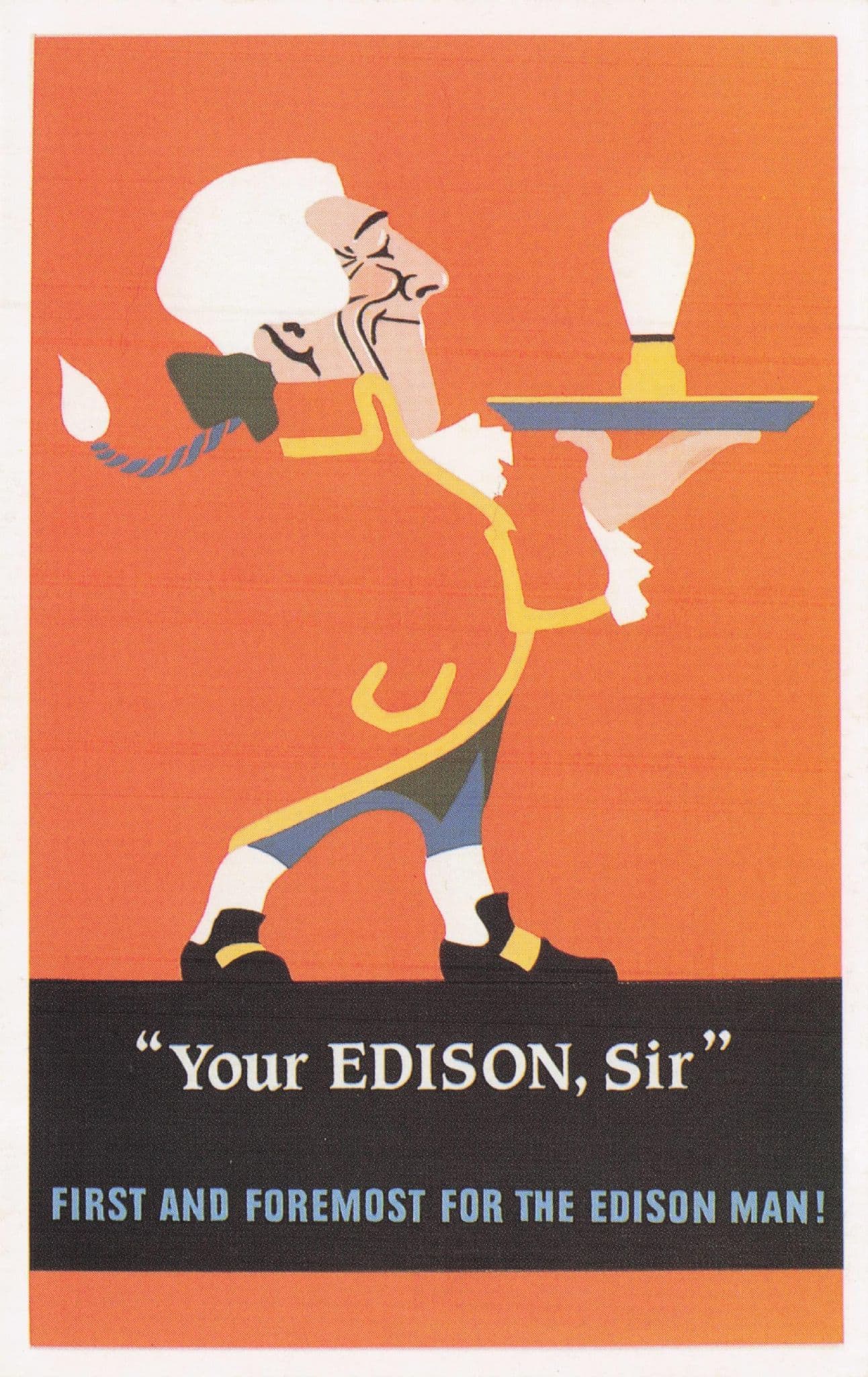 Your Edison Light Bulb Sir Butler Poster Advertising Postcard