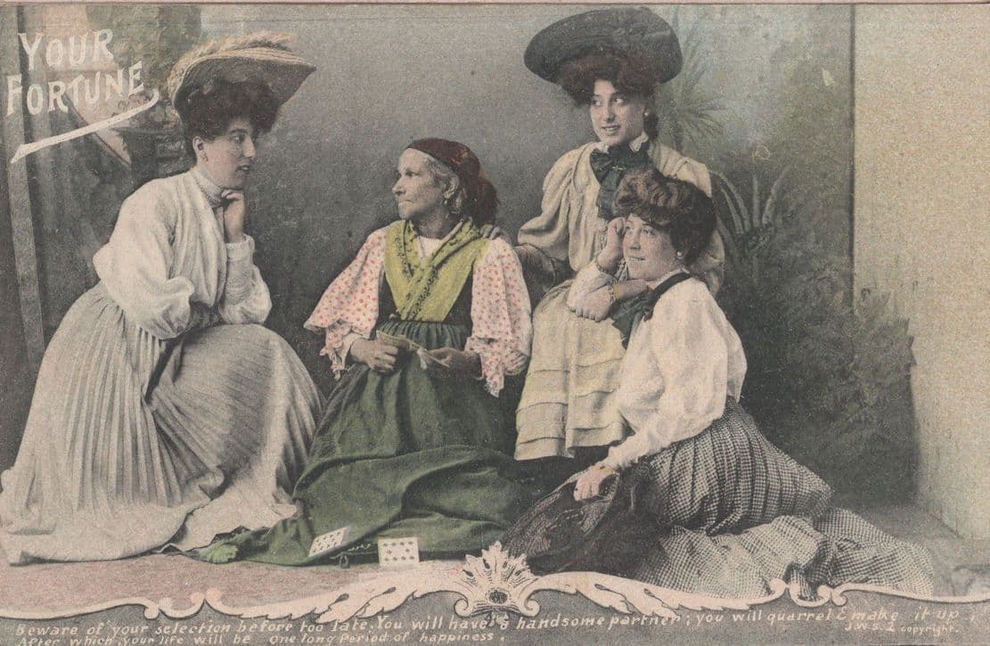 Your Fortune Romany Gypsy Pack Of Cards Occult Antique Postcard
