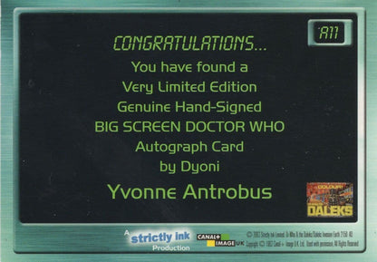 Yvonne Antrobus Dr Doctor Who Big Screen Movie Autograph Card