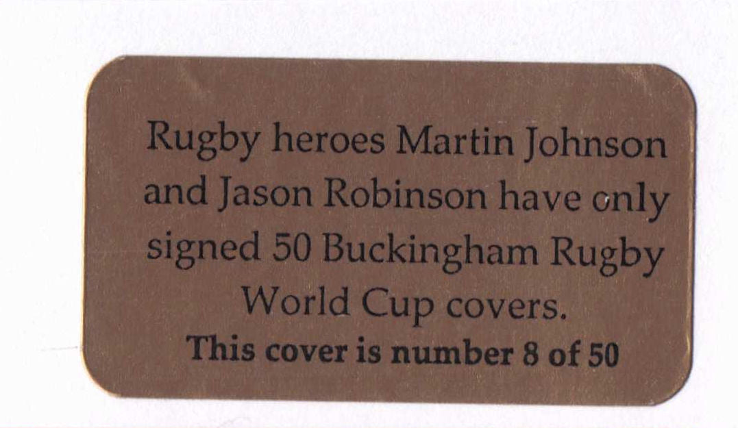 Martin Johnson Ben Cohen Rugby 2023 World Cup Hand Signed First Day Cover FDC