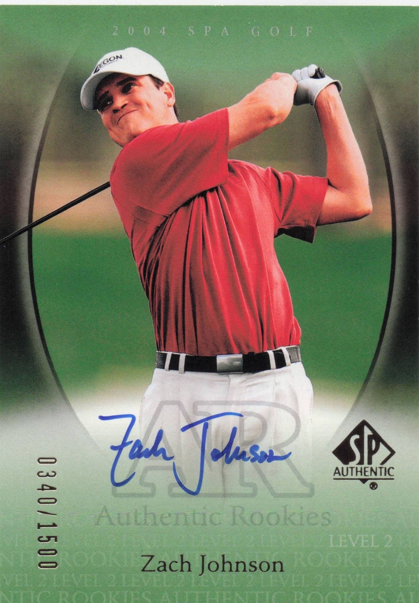 Zach Johnson Authentic Rookies 2004 Golf SP Hand Signed Autograph Card