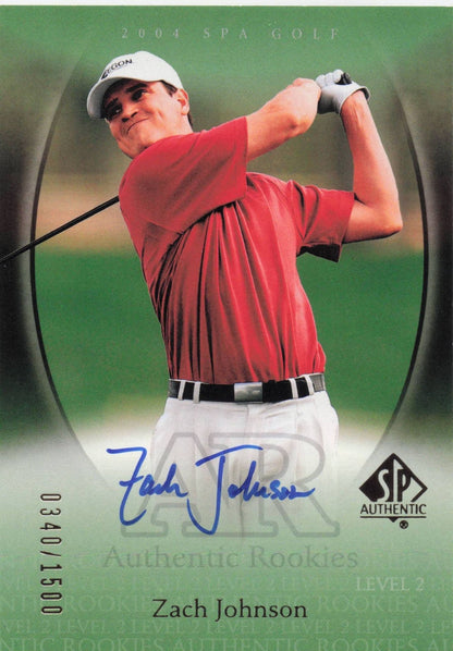 Zach Johnson Authentic Rookies 2004 Golf SP Hand Signed Autograph Card