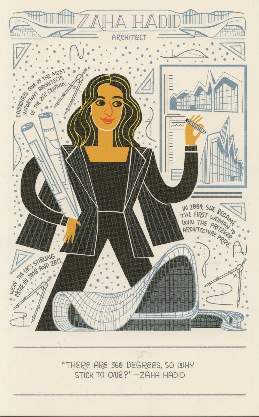 Zaha Hadid Iraq Architect Artist Graphic Designer Postcard
