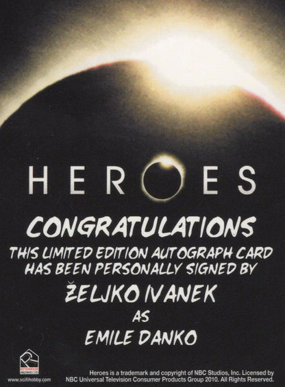 Zeljko Ivanek Heroes Hand Signed TV Show Autograph Card