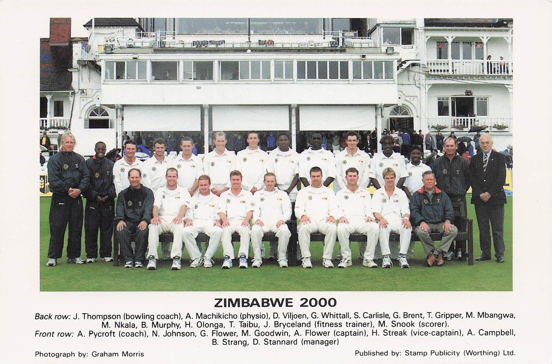 Zimbabwe 2000 International Cricket Team Photo Postcard