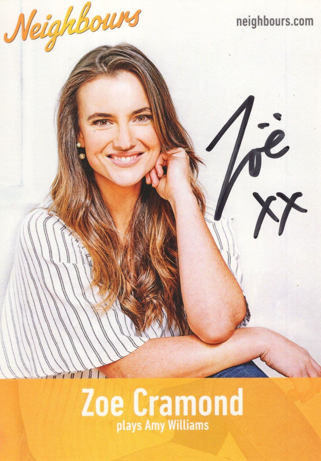 Zoe Cramond as Amy Williams Neighbours Hand Signed Cast Card Photo