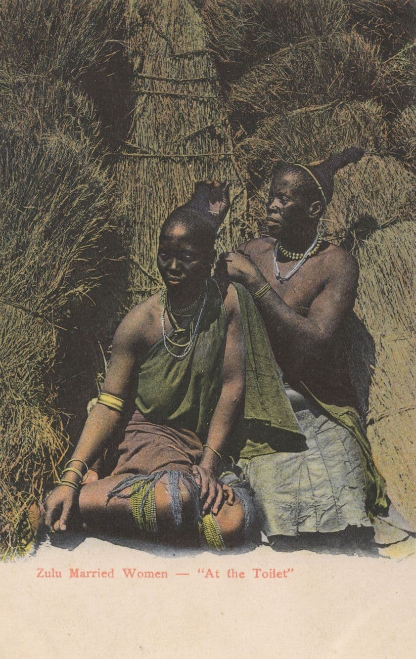 Zulu Married Woman African Antique Rare Colour Postcard