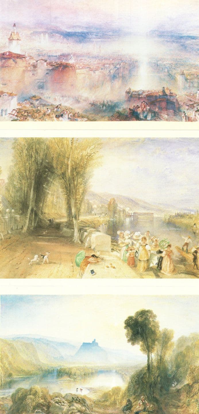 Zurich Marly Sur Seine JMW Turner Prudhoe Castle 3x Painting Postcard s